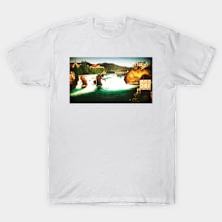 Waterfall of Schaffhausen digitally enhanced T-Shirt